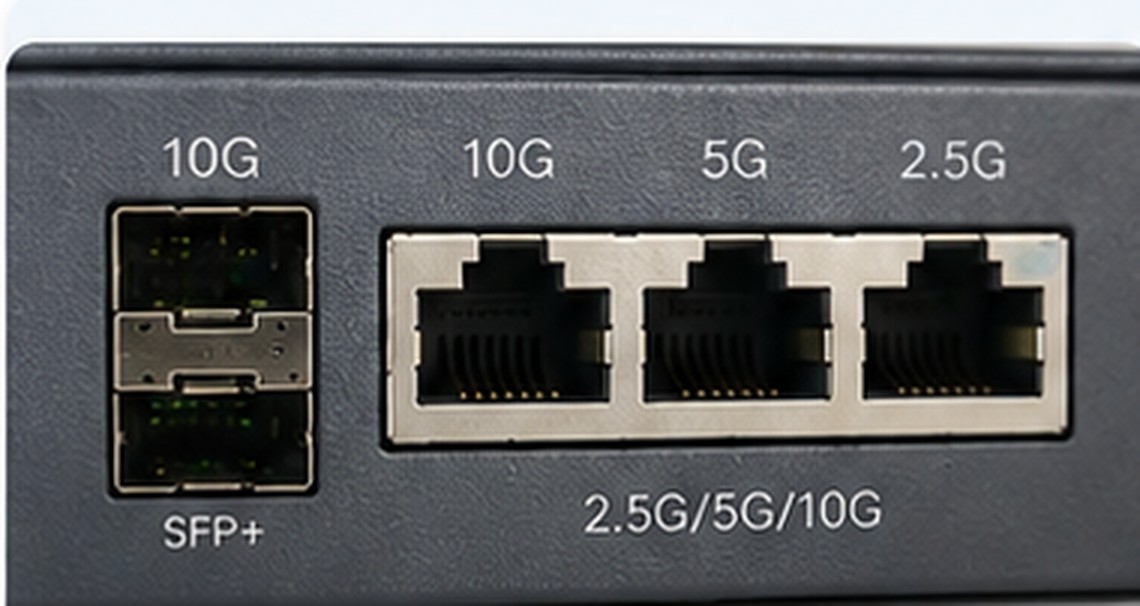 Multi-gigabit switch ports supporting 2.5GbE 5GbE and 10GbE